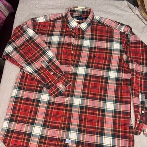 Ralph Lauren Red and White Plaid Button-Down Shirt
